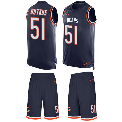 Men's Limited Dick Butkus Nike Jersey Navy Blue - #51 Tank Top Suit NFL Chicago Bears